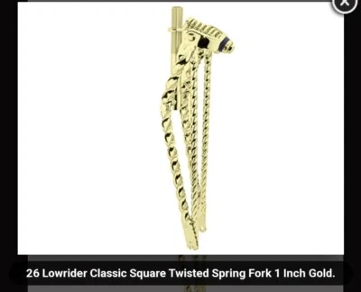 CLASSIC GOLD TWISTED SPRINGER FORK,TWISTED BARS ,26" BEACH CRUISER BICYCLES - Image 1 of 3