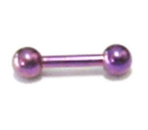 Barbell Cartilage Titanium Purple IP 16 Gauge 1/4" 3mm Balls - Picture 1 of 3