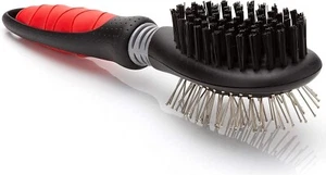 Kombi doppelseitige Hundebürste. Metallstifte & Nylonborsten. Für Kurz/Mittel Mantel - Bild 1 von 14