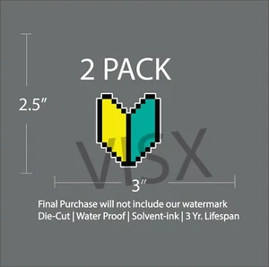 Wakaba 8 bit Leaf Drift JDM Bumper Sticker STICK Manual Brake Car Daily badge - Picture 1 of 1