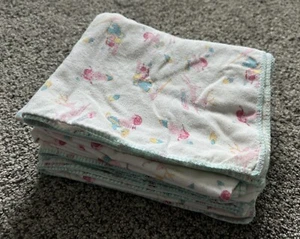 Lot of 4 - Vtg 1960’s Infant Baby Cotton Receiving Blankets Unisex Designs - Picture 1 of 11