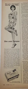 1961 she put cheongsam over bikini legs feet sandals Tampax tampons vintage ad - Picture 1 of 1