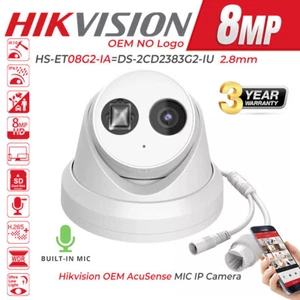 Hikvision 8MP 4K AcuSense Turret OEM DS-2CD2383G2-IU MIC POE IP Camera Outdoor - Picture 1 of 11