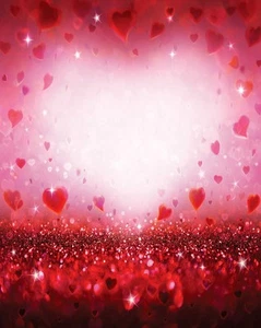 Valentine's Day Red Hearts Backdrop 5x7ft Kids Wedding Photography Props - Picture 1 of 5