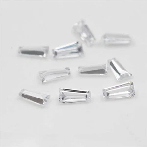 Cubic Zirconia Lab Created Tapper Fine Cut Loose Gemstone For Assorted Jewelry - Picture 1 of 2