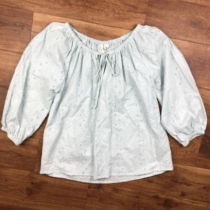 Blusa Joie Mujer Talla S Como Nueva Algodón Ojales Cuello Atado - Imagen 1 de 7