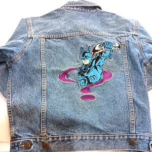Vintage DC Youth Large Jean Jacket with Batman on the Back with Riddler Rare - Picture 1 of 9