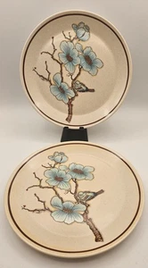 Pair Lenox Temperware Softwind Dinner Plates Floral Bluebird 10.25" - Picture 1 of 14