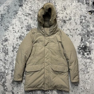 Uniqlo Ultra Warm Hybrid Down Parka Men's Size Small Faux Fur Hood Jacket Coat - Picture 1 of 9