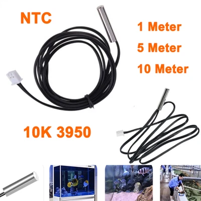 1m 5m 10m NTC 10K 3950 Thermal Waterproof Cable Wire with NTC Sensor Probe - Image 1 of 2