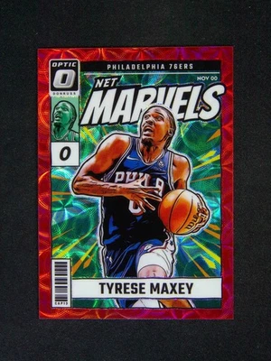 2024-25 Panini Donruss Optic Tyrese Maxey #19 Net Marvels Red Scope - Image 1 of 2