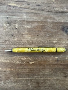 Vintage Blanding gelber Marmor Zelluloid Druckbleistift Mid Century USA - Bild 1 von 8