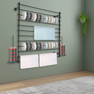 Iron Wall Mounted Display Rack Wrapping Paper Ribbon Holder Towels Storage Rack - Picture 1 of 8