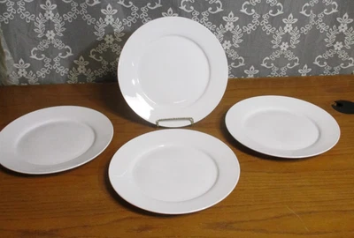 Set of 4 - Gibson Home White Noble Court Dinner Plates - 10.5" - Image 1 of 4