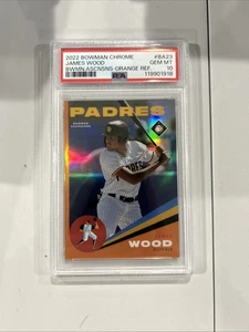 2022 Bowman Chrome James Wood /25 CASE HIT ORANGE ASCENSIONS REFRACTOR PSA 10 - Picture 1 of 2