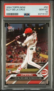 2024 TOPPS NOW - #50 ELLY DE LA CRUZ RC - 450FT INSIDE PARK HR - PSA 10 GEM! - Picture 1 of 2