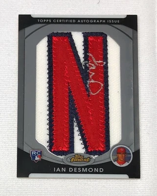 Ian Desmond 2010 Topps Finest RC Auto Letter N Patch /170 Washington Nationals - Image 1 of 2