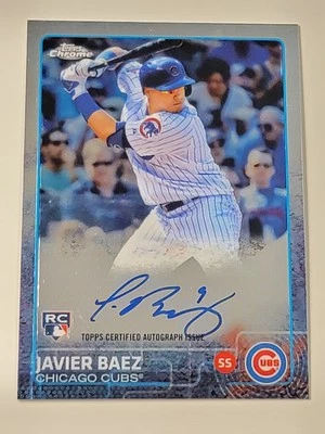 2015 Topps Chrome JAVIER BAEZ Rookie RC auto autograph #AR-JB Tigers Cubs - Image 1 of 2