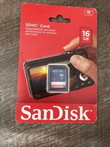 SANDISK SDHC CARD-16 GB HD Video ~ Memory Card Storage Sealed New! SD Card  - Picture 1 of 4