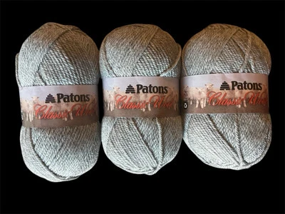 Lote de 3 madejas madejas ~ lana clásica ~ color gris mezcla 100% lana 3,5 oz/210 yardas ea Foto 1 de 4