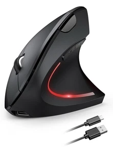 TECKNET Ergonomic Mouse 2.4G Wireless Mouse Rechargeable 4800 DPI Vertical Mouse - Picture 1 of 7