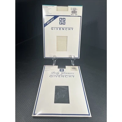 Винтажные мерцающие ультрапрозрачные блестящие очки для тела Givenchy размер A цвет слоновой кости и черный 2 шт. - Изображение 1 из 4