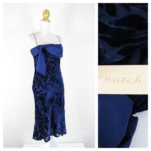 Vestido midi Hutch Anthropologie azul marino con lazo delantero Andina talla S 4 6 $278 - Imagen 1 de 12