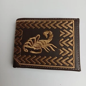 Billetera occidental para hombre de cuero genuino hecha a mano plegable vaquero billetera de rodeo - Imagen 1 de 7