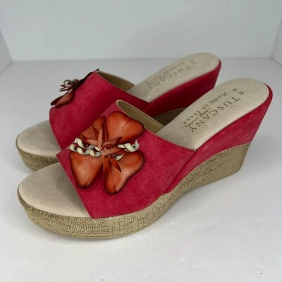 Sandálias anabela Tuscany by Easy Street feminina vermelha Easy Street Castello tamanho 8,5M - Imagem 1 de 4