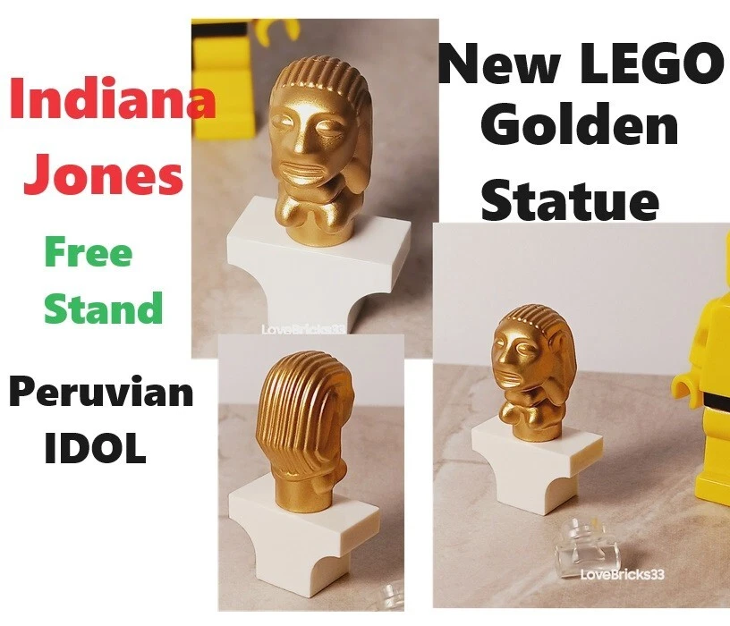New LEGO Statue GOLD Peruvian Indiana Jones Destiny Movie Free Display IDOL God - Image 1 of 1