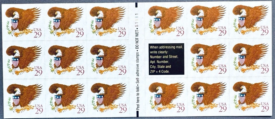 SoCo Stamps US Scott #2595a 29¢ Eagle & Shield set of 17 MNH unfolded - Image 1 of 2