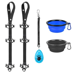 2 pack Dog Door Bell DoorBell For Potty Training Collapible Dog Bowls Clicker - Picture 1 of 19