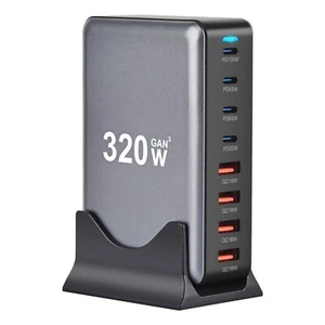 320W GaN Fast Charging Station USB Type C Dock Multi Charger Laptop Phone 8 Port - Picture 1 of 5