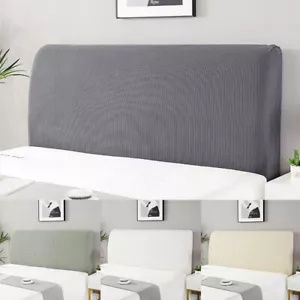Elastic Bedhead Cover Headboard Bed Head Velvet Protection Cover Solid - Picture 1 of 21