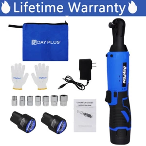 Llave de trinquete eléctrica 12V 3/8" juego de trinquete inalámbrico batería de iones de litio recarga - Imagen 1 de 13