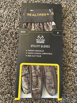 Realtree Edge Camo Utility Gloves Hunting Paddes Knuckles Sz M Non Slip Palm New - Image 1 of 2