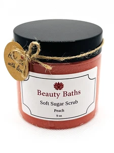 Peach Soft Sugar Scrub Exfoliating Body Scrub holiday gift for her bath scrub - Picture 1 of 11