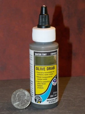 Woodland Scenics Water Tint Olive Drab All Scales Railroad Trains Dollhouse D206 - Image 1 of 3