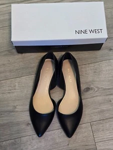 NEW in Box Women's Nine West 7 Saige Cut-Out d'Orsay Flats in Black Size 6 - Picture 1 of 4