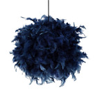 Eye-Catching and Modern Small Navy Blue Feather Decorated Pendant Lighting Sh...