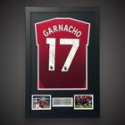 Alejandro Garnacho Hand Signed Manchester United Framed Shirt With COA £299