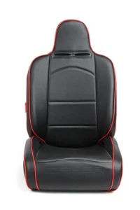 CPA3002 All Black Leatherette Red Piping Universal Reclinable Suspension Seats - Picture 1 of 8