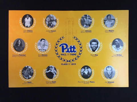 University of Pittsburgh Pitt Panthers Hall of Fame Class of 2019 Poster Cover