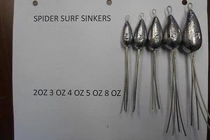 Quan of 9   2 3 4 OZ SPIDER SURF CLAW SINKER  STAINLESS WIRE - Picture 1 of 1
