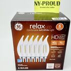 GE LED Candelabra 4 watt~40W Replacement Relax Soft White Dimmable 6-Pack