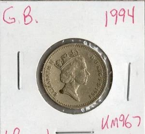Moneda Gran Bretaña 1 Libra 1994 KM967, Isabel II - Imagen 1 de 2
