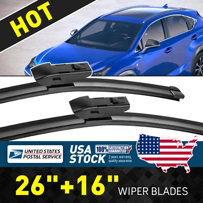 Front Windshield Wiper Blade For TOYOTA C-HR 2018-2021 26 inch+16 inch Genuine - Image 1 of 4