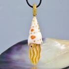 Octopus Pendant Seashell Mother Of Pearl Carving And Gold Vermeil Sterling 1860G
