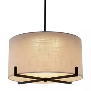 SMRTLite -35-Watt Matte Black Integrated LED Pendant w/ Fabric Shade - Picture 1 of 4