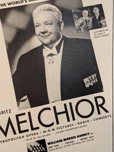 Lauritz Melchior 1945 Booking Ad Musical Performer Concert Tenor - Picture 1 of 2
